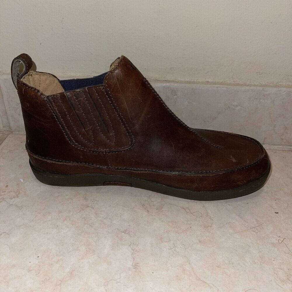 OluKai Kilauea Chelsea Boot Mens 10 LEFT SHOE ONLY Brown Leather Amputee